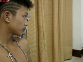 Gay twinks having raw sex with black guys and giving blow jobs