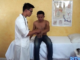 Young Asian man gives oral sex to his gay patient.