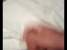 An uncut soloboy enjoying his foreskin.