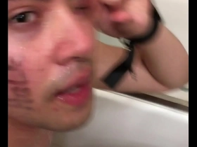 Young and old come together for some toilet humiliation