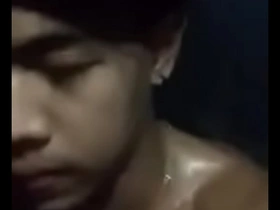 Solo boy masturbates and ejaculates in the shower