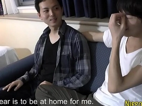 Japanese twink’s hard cock explodes with cum in HD video