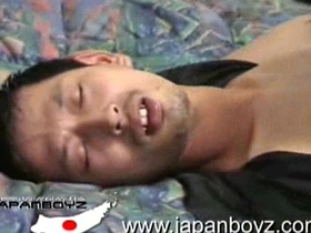 Two hot twinks seducing a straight Japanese businessman for some fun