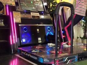 Japanese gay man enjoys DDR and gets off